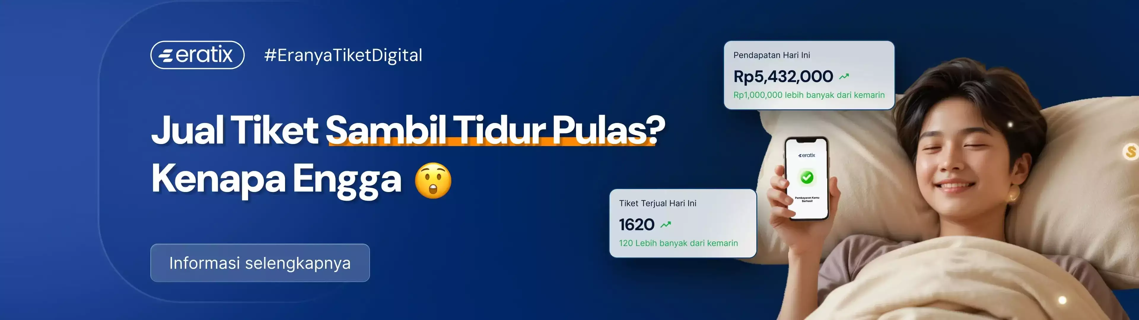 Jualan Tiket Sambil Tidur Pulas